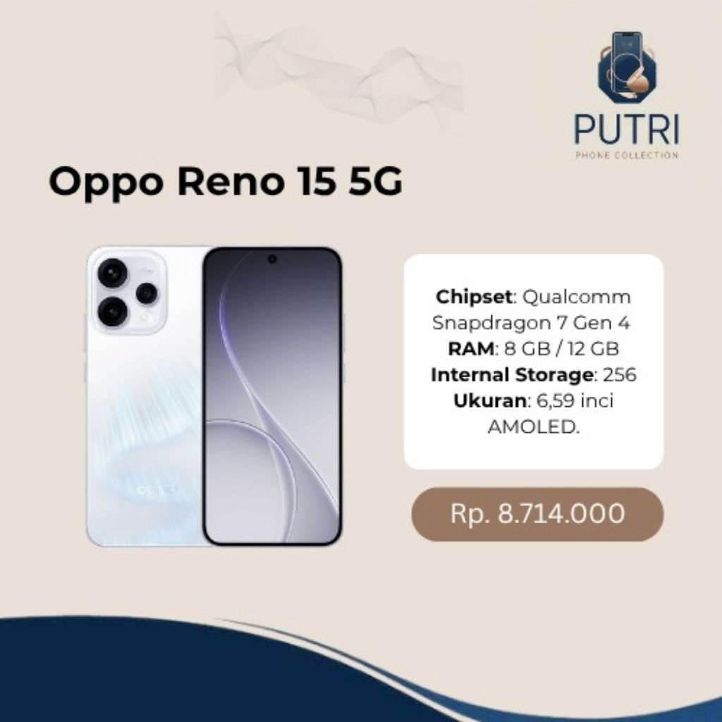 Oppo Reno 15 5G/256GB [Garansi Resmi Oppo]