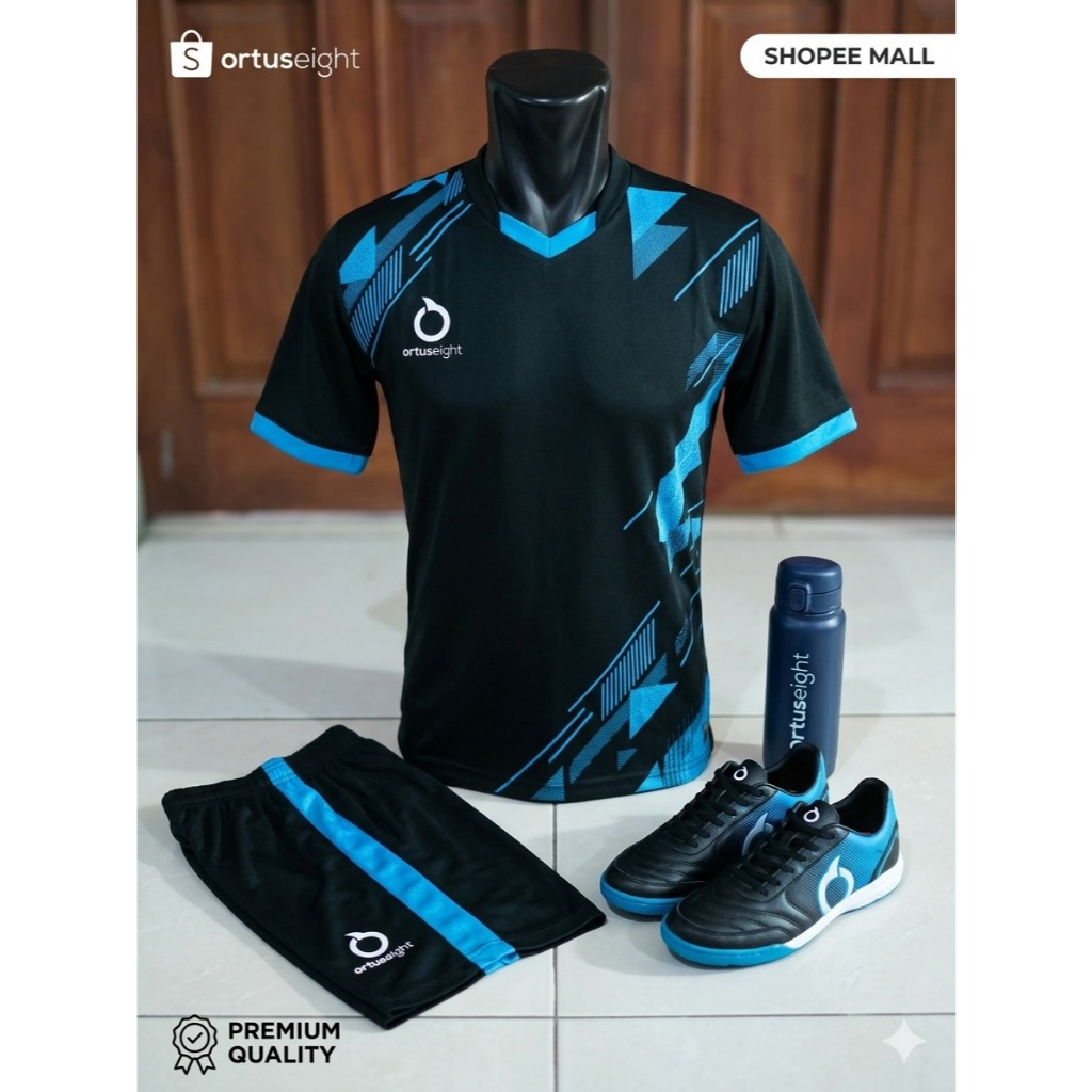 STELAN Kaos Futsal Ortuseight Dewasa / Baju Bola Lokal Bisa Custom Nama Nomor / Jersey Tim Sepakbola