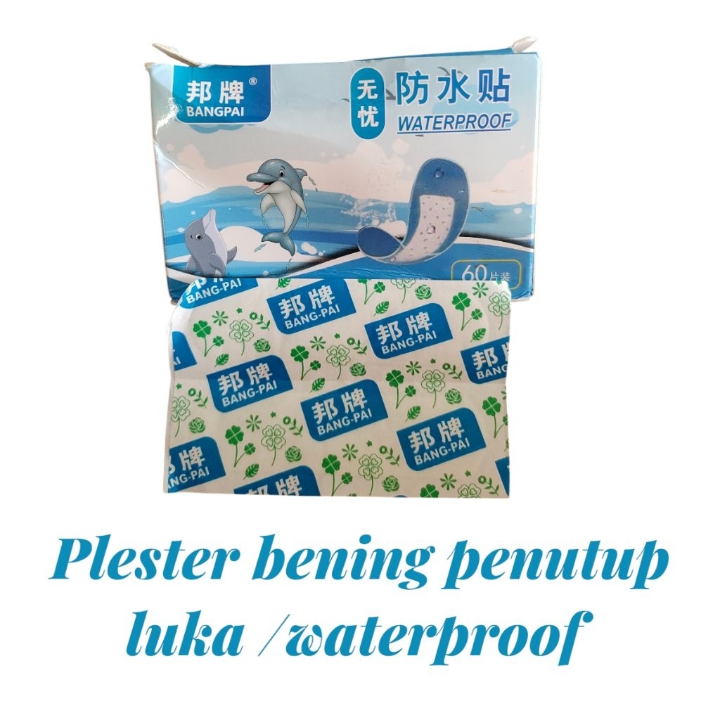 Plester bening/transparan/penutup luka /waterproof/plester luka/isi 60 pcs