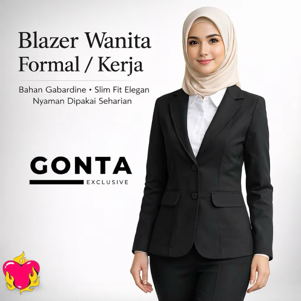 Gonta Blazer Slimfit Wanita Blazer Kantor Elegan Modern
