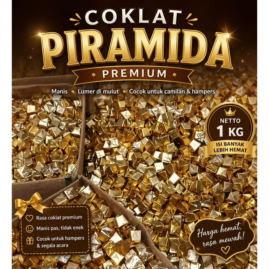 coklat Piramida mix Silverqueen dan Cadbury 1kg