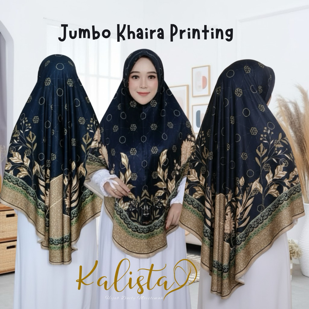 JUMBO- Bergo Motif Khaira Printing Jersey Premium