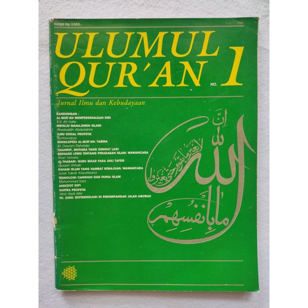 [JURNAL ORIGINAL]JURNAL ULUMUL QUR'AN TAHUN 1989/JURNAL ILMU DAN KEBUDAYAAN/ILMU SOSIAL PROFETIK/SAI