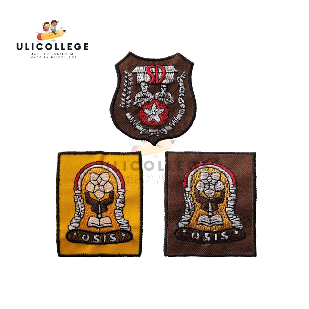 Grosiran Atribut Sekolah Emblem Bet Osis Patch Bet Badge Simbol Sekolah Bordir Logo SD SMP SMA SMK