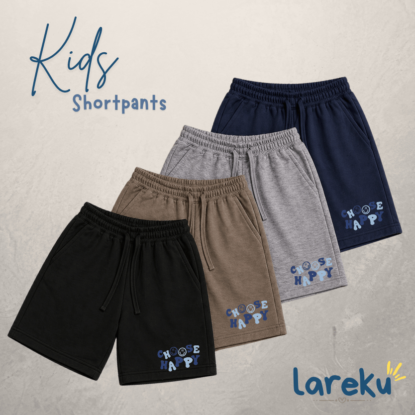 Celana Pendek Anak Choose Happy | Celana Anak Aesthetic Baby Terry (M–XXXL)