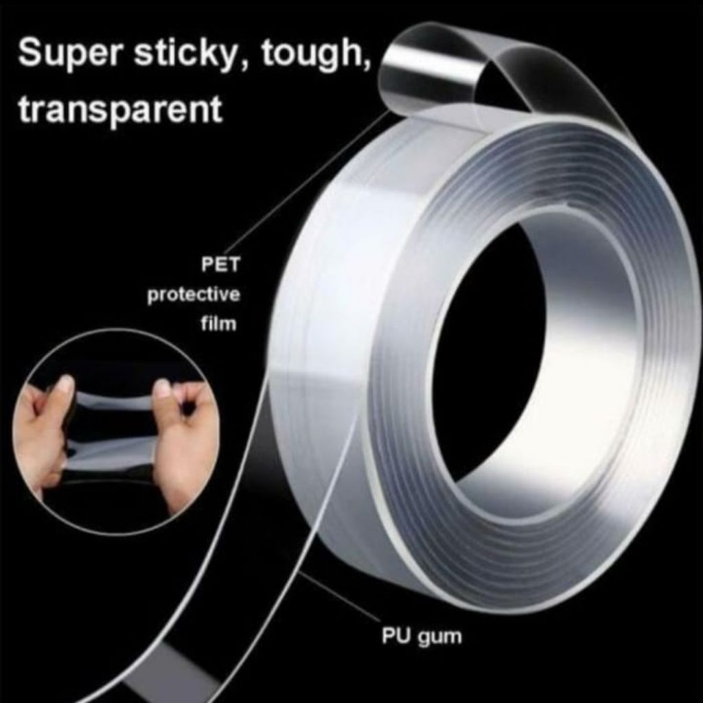 Double Tape Nano Bening Crystal Nano Double Gel Grip Grape Tape 2 Sisi