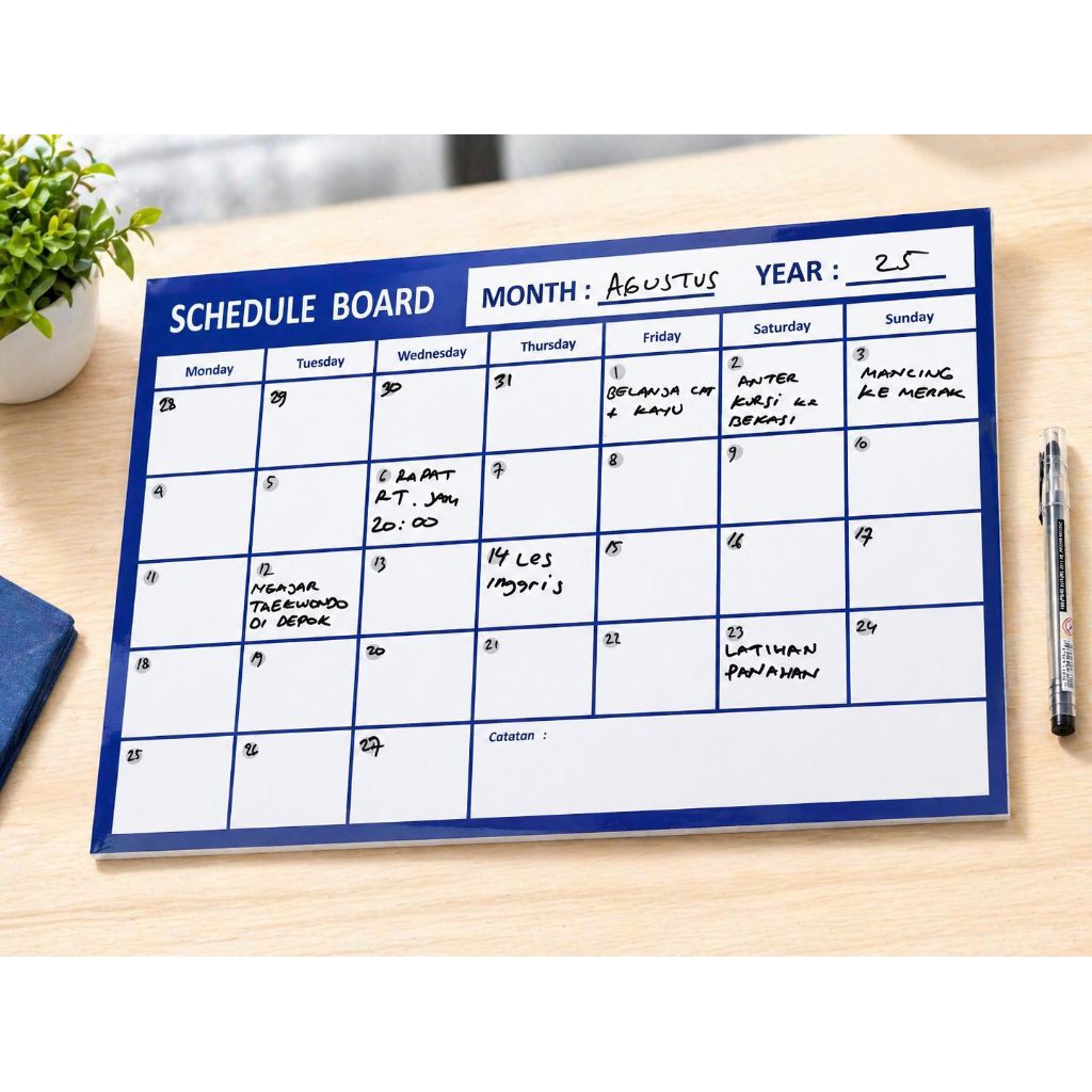 Schedule board,weekly montly yearly Kalender Planner