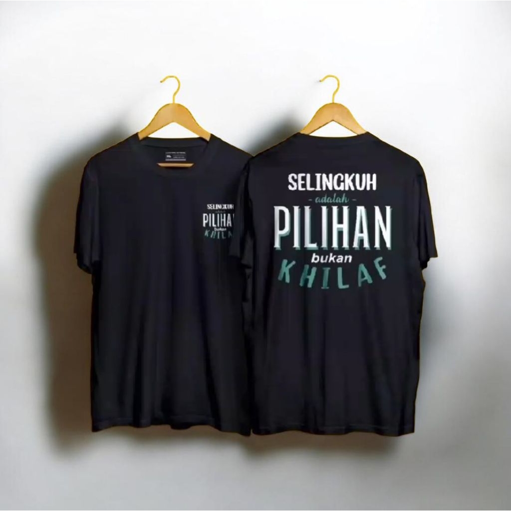 Kaos Motif Kata kata-SELINGKUH ADALAH PILIHAN BUKAN KHILAF//Baju Kaos Atasan Lengan Pendek Pria//UNI