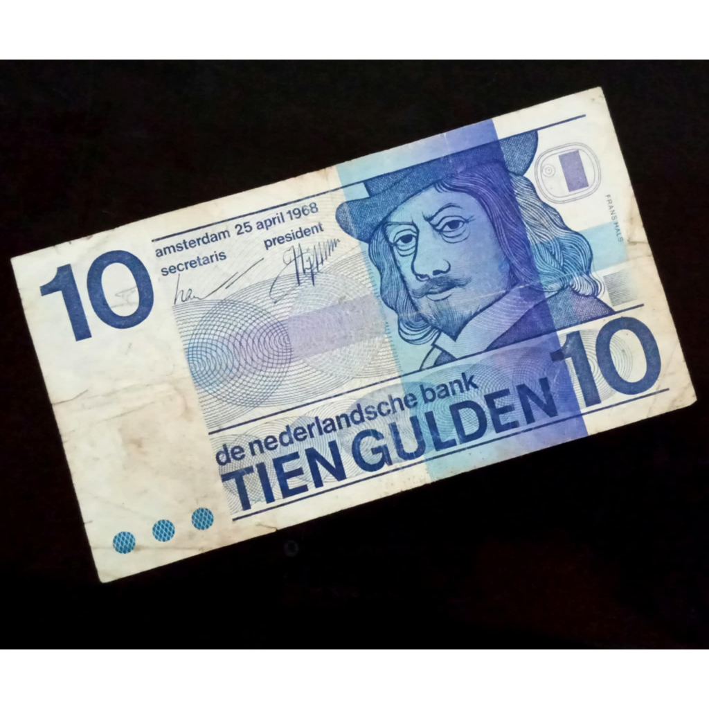 Uang Nederland/ Belanda 10 Gulden 1968