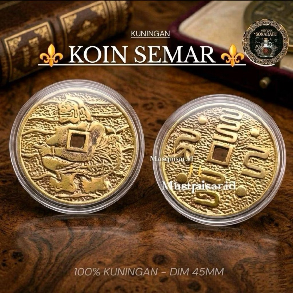 Koin semar Kuningan lebar 8cm besar