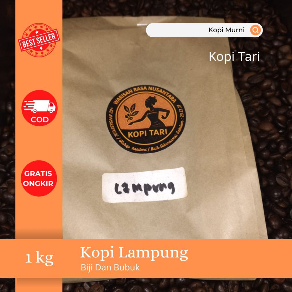 KOPI TARI | kopi Robusta Lampung 1kg Biji dan Bubuk (Halus , Medium , Kasar)
