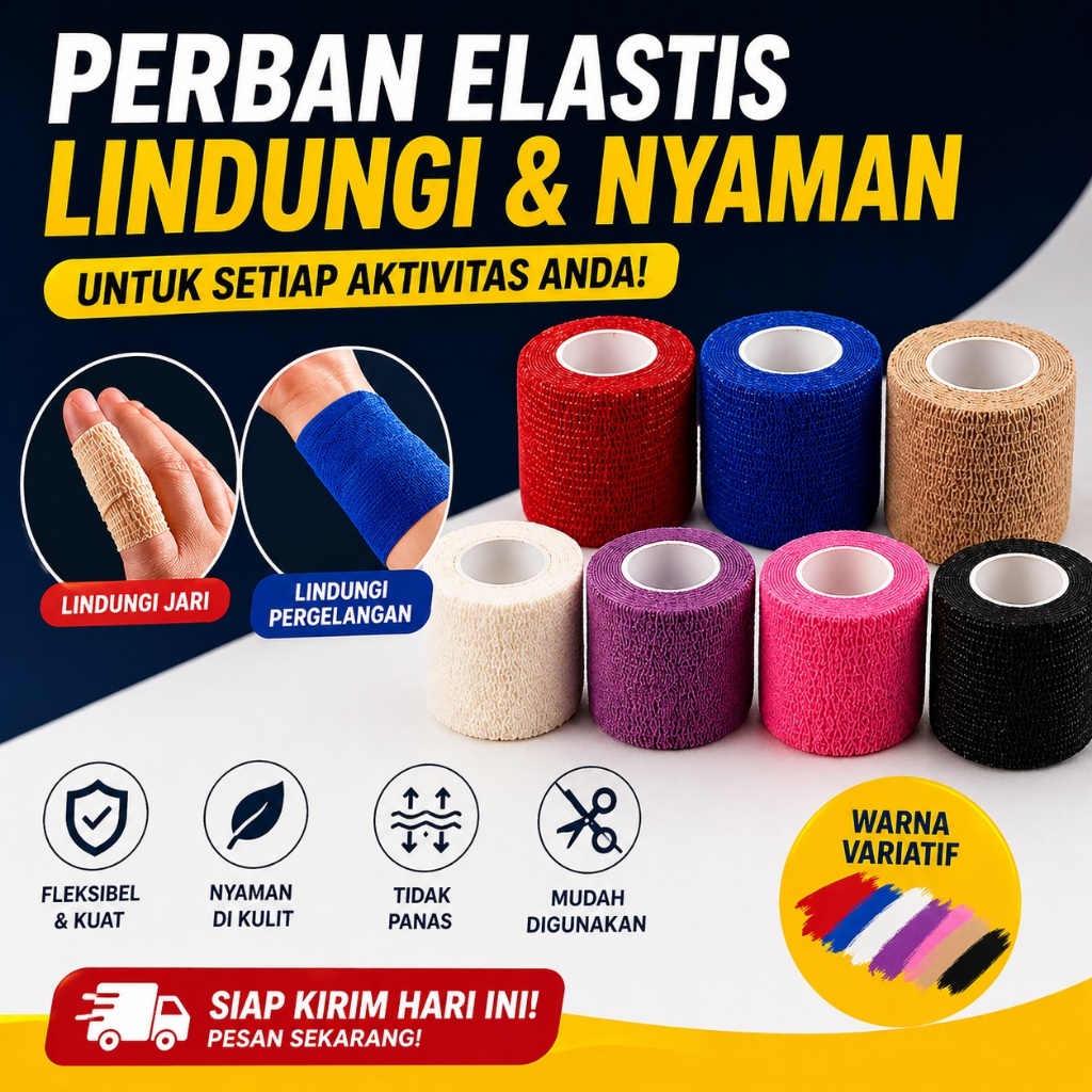 Finger Tape Perban Teping 5CM x 4.5M WristTape Taping Olahraga Sepak Bola Voli Voly Futsal Mencegah 