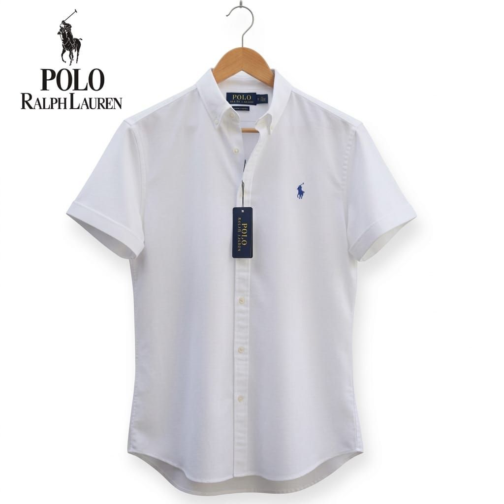 Polo Ralph Lauren Kemeja Pria Premium Oxford Lengan Pendek Slimfit
