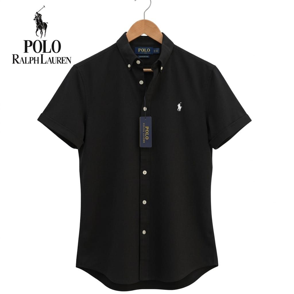 Polo Ralph Lauren Kemeja Pria Premium Oxford Lengan Pendek Slimfit