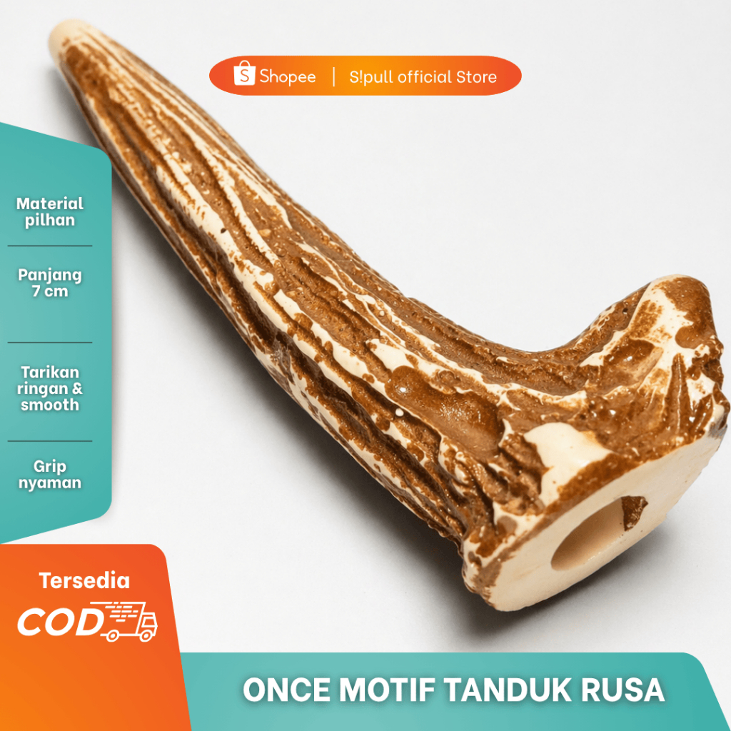 ONCE / PIPA PREMIUM – Motif Tanduk Rusa | Resin | 7cm | Multi Lubang