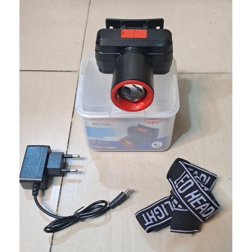 Senter kepala zoom Matsugi MG-716L 30 watt cahaya putih super terang/headlamp zoom bagus cas cahaya 