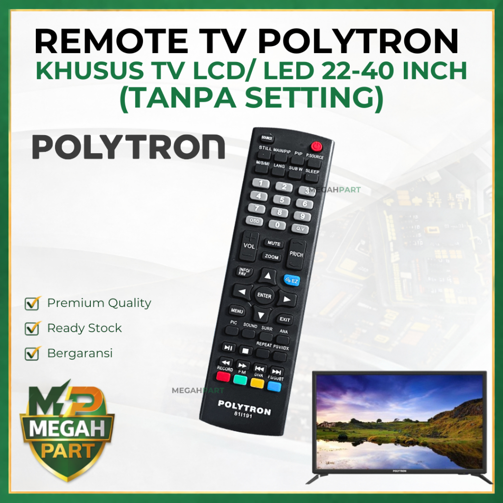 Remote LCD LED TV POLYTRON 24-40 Inch - Remote TV LED POLYTRON - Remote TV LCD POLYTRON - Remot TV L
