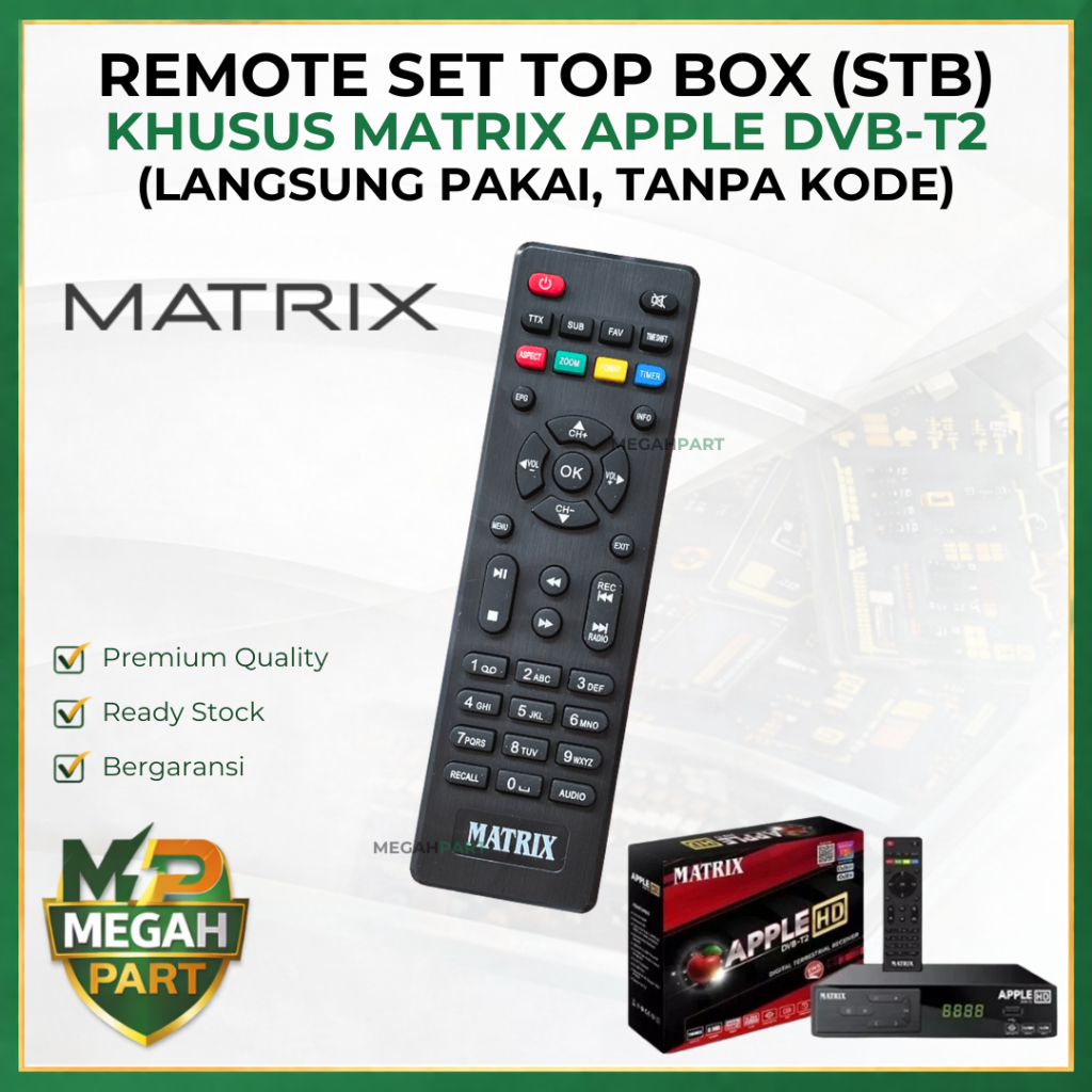 REMOT STB MATRIX APPLE DVB-T2 - REMOTE SET TOP BOX MATRIX APPLE DVB-T2 - REMOTE REMOT STB RECIEVER D