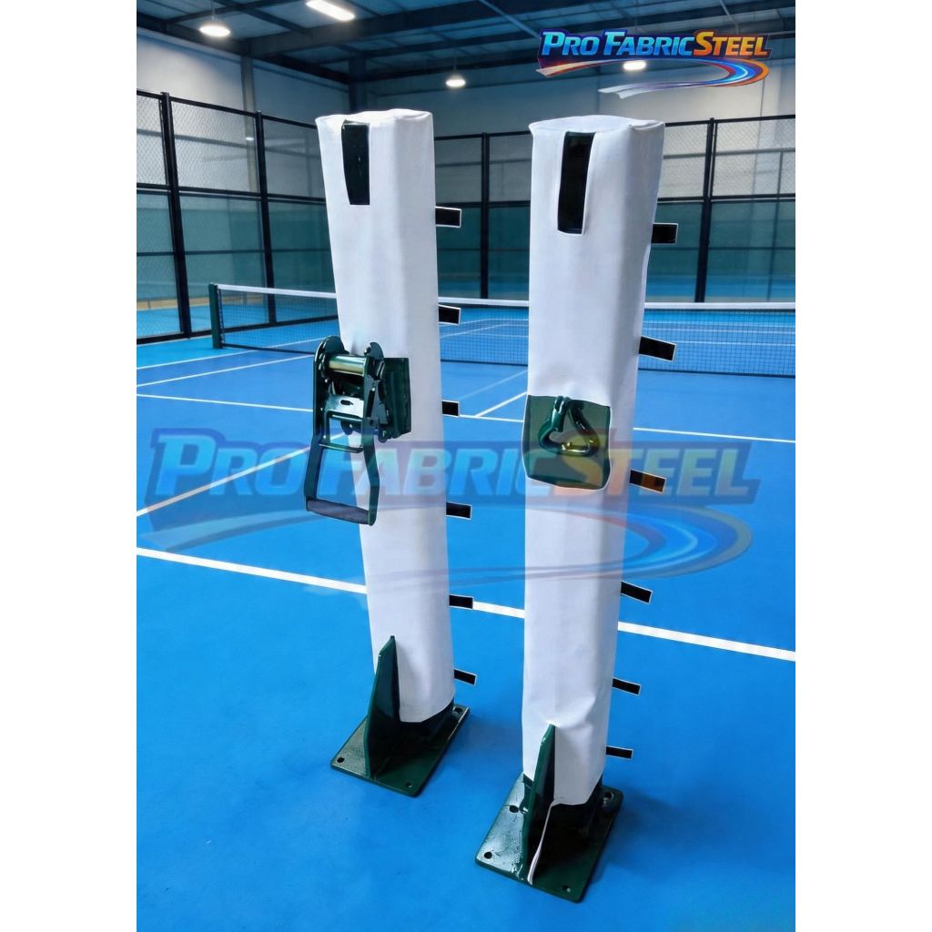 Tiang Padel Besi Hollow 10x10 – Tiang Net Padel Kokoh dengan Pelapis Busa Kulit Kalep