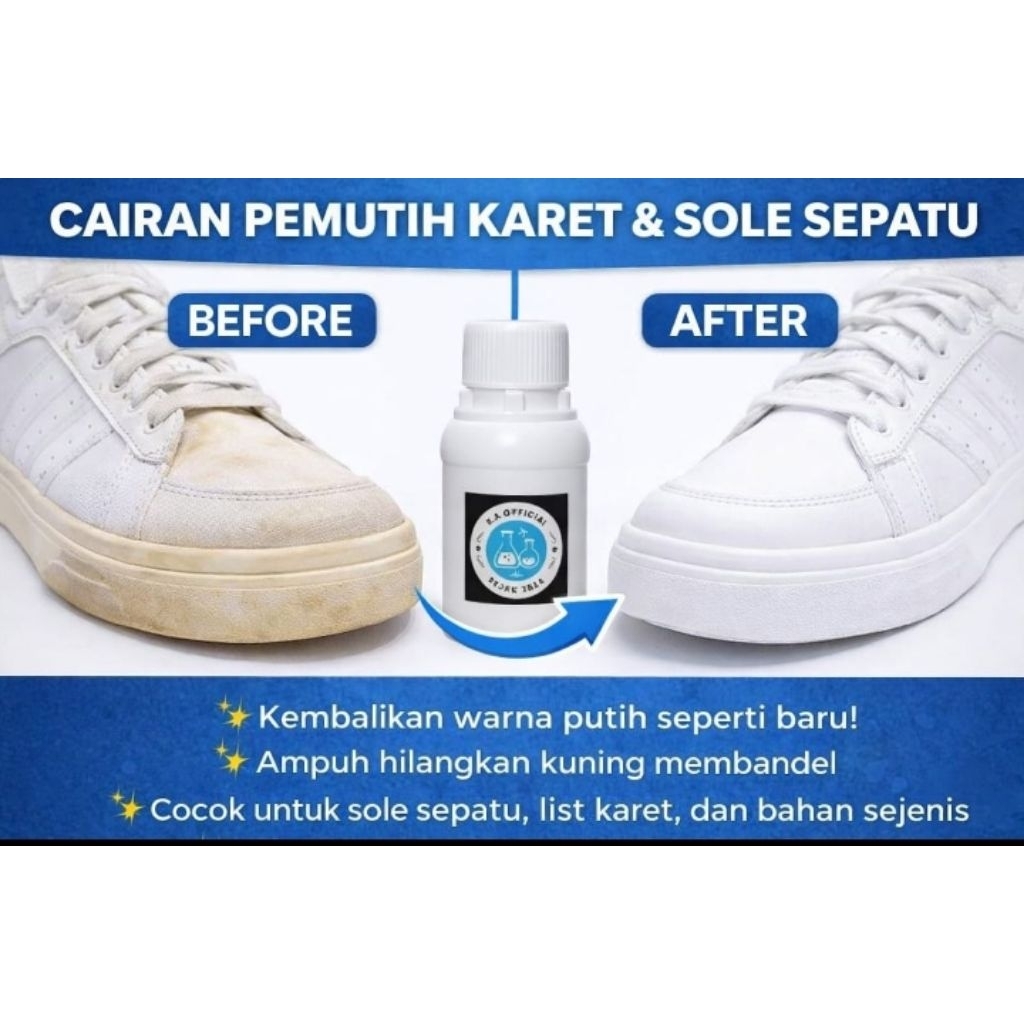 Pemutih Sol Sepatu Kuning Ampuh Whitening Sole Cleaner Sepatu Putih Menguning Pembersih Outsole Snea