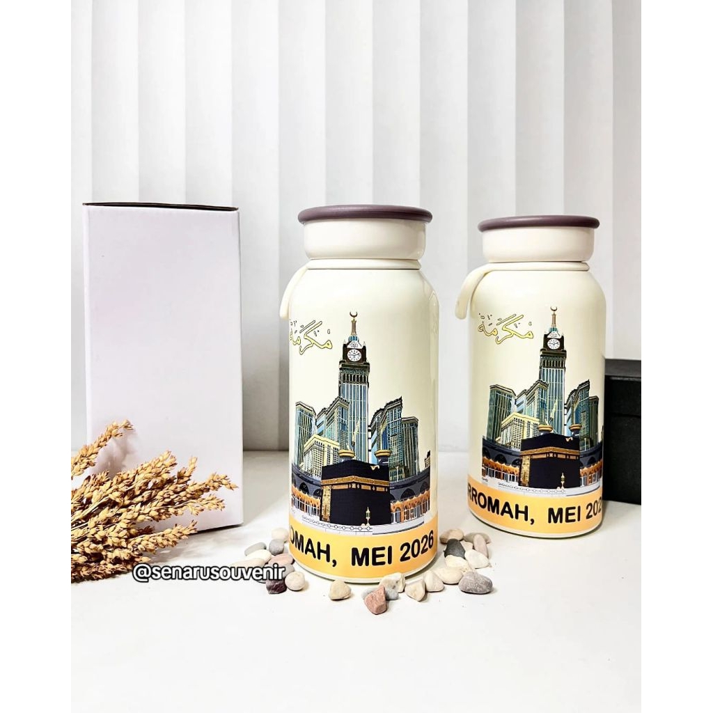 SOUVENIR TERMOS MILKY 400ML CETAK UV CUSTOM NAMA DAN LOGO