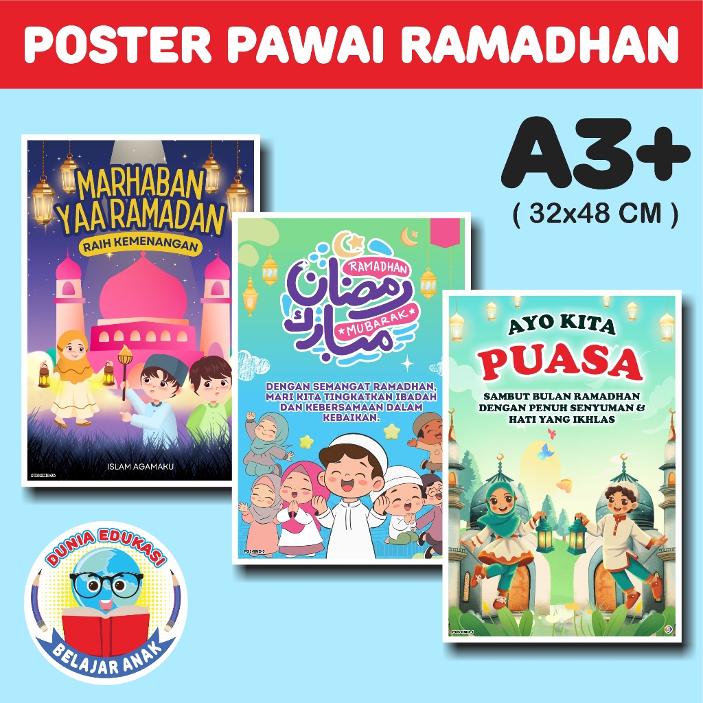 Poster Pawai Ramadhan || Poster Tarhib Ramadhan || Poster Pawai Puasa || Poster Edukasi Anak