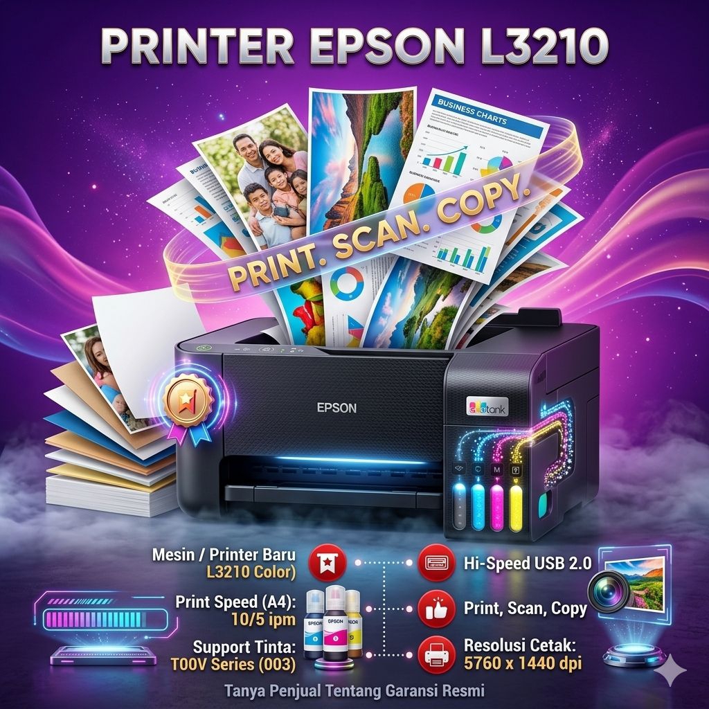 Printer Epson L3210 Bekas Siap Pakai | Kondisi Normal | Tinta Full | Cocok Print Harian | Ready Stoc