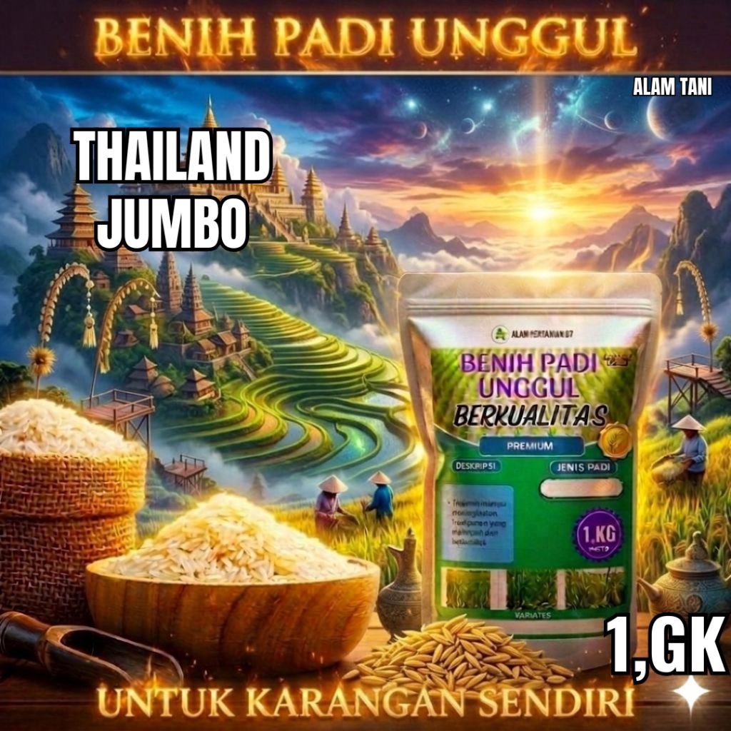 BENIH PADI UNGGUL THAILAND JUMBO KEMASAN 1 KG BENIH PADI KUALITAS ORIGINAL