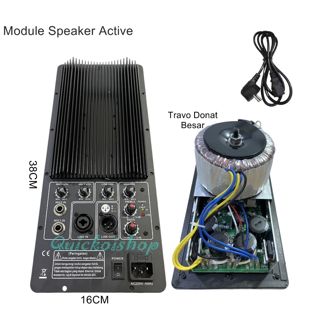 Mesin Active  Power Kit 1000W  Model Huper Class H Plat 16X38CM Modul Speaker Kit Power