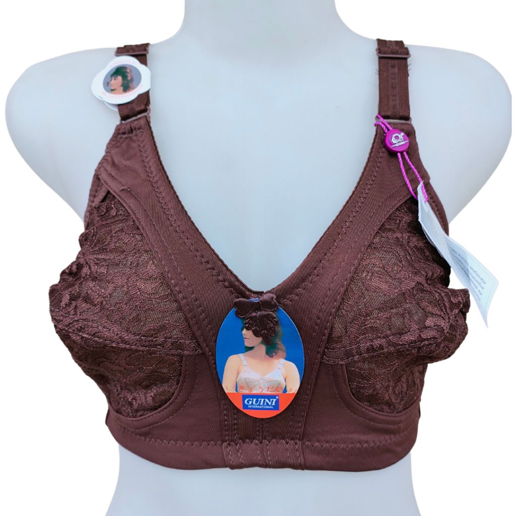 1pcs BRA Jumbo Guini 500 Tanpa Kawat Semi Brukat BH Wanita Cup B Guini