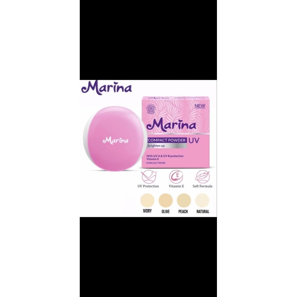 Bm_Bedak Padat Marina 12g - Perlindungan UV, Vitamin E, Formula Ringan