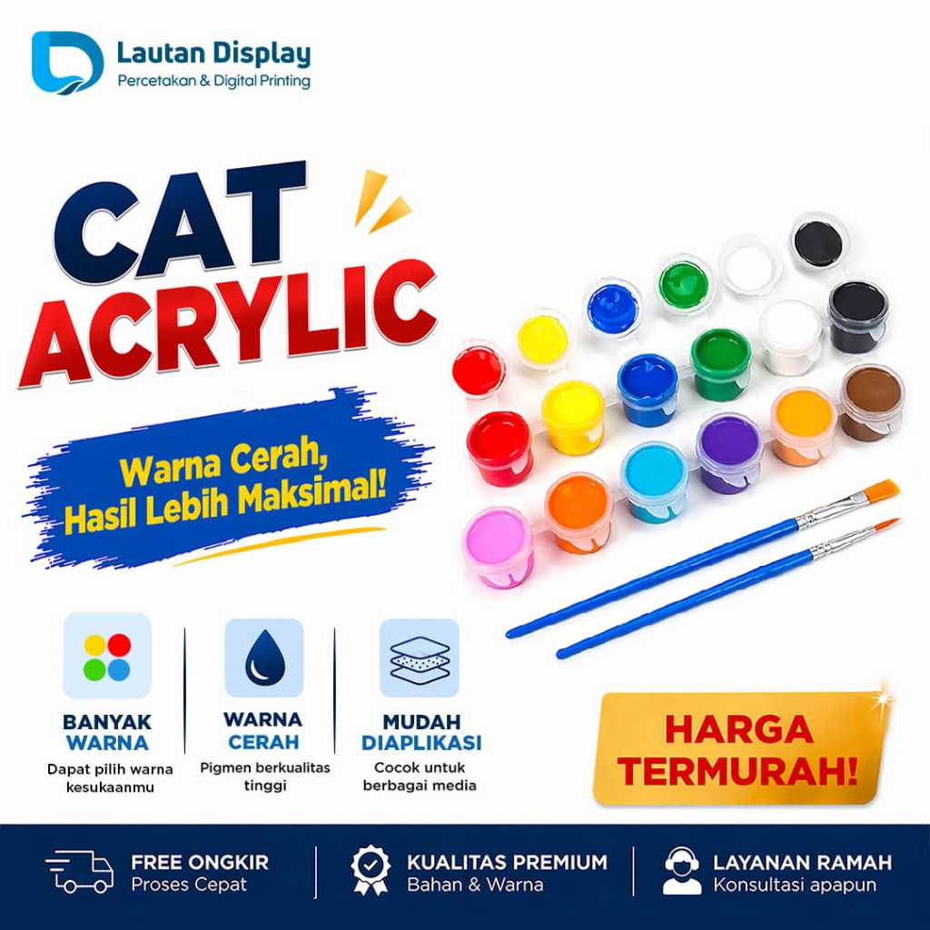 Cat Lukis Akrilik 1 Set  (6 Warna) / Acrylic Paint 1 Set 6 Colour / Set Cat Lukis 6 Warna / Cat Akri