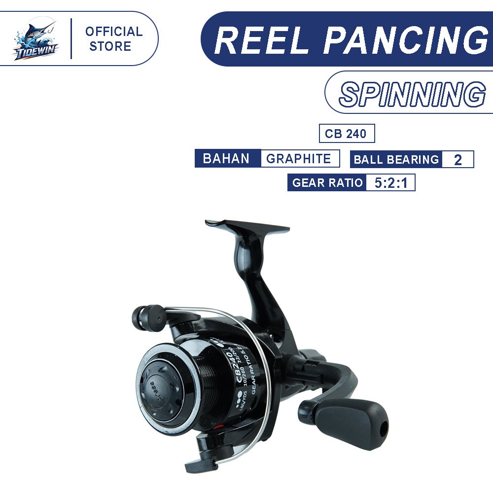 Reel Pancing Spinning Graphite Putaran Stabil 2 Ball Bearing Anti Macet - CB240