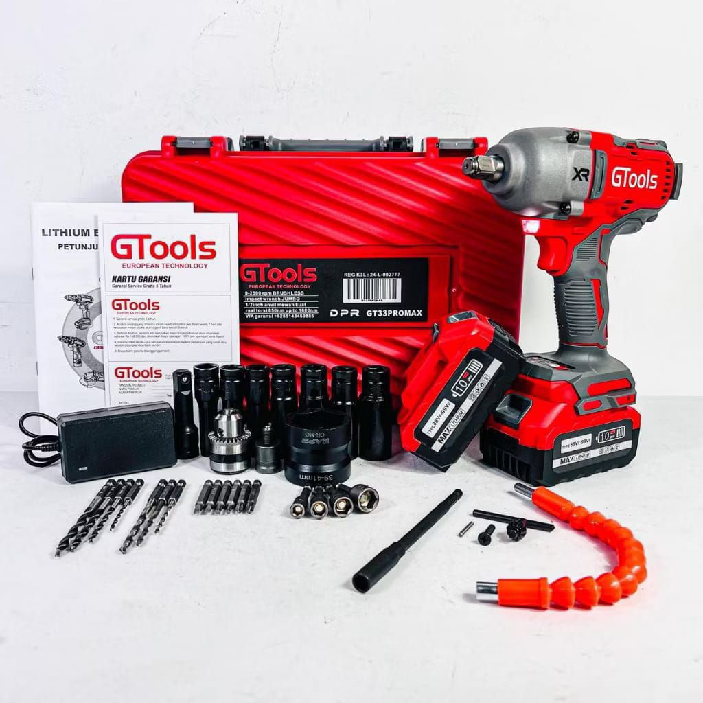 MESIN BOR IMPACT JUMBO GT33PROMAX+CVT PEMBUKA BAUT DAN BOR RAJA IMPACT WRENCH JUMBO GTOOLS CVT 850-1