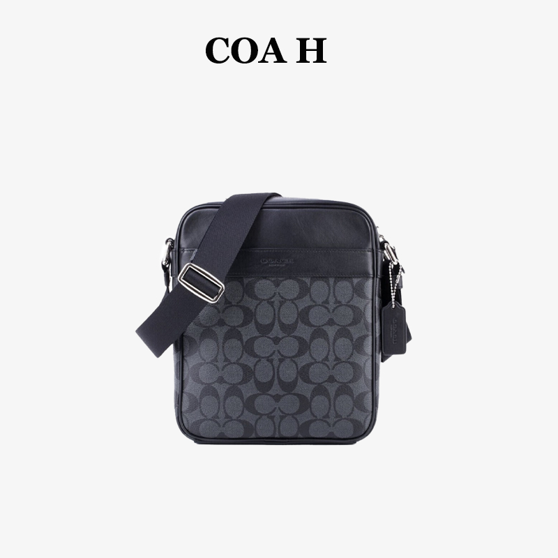 Men Bag Litchi Textured Head Cowhide Shoulder Bag Crossbody Slingbag F54788