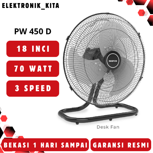 MASPION KIPAS ANGIN BESI TORNADO 18 INCI PW-450 D PW450 PW 450 WALL FAN BEKASI MURAH GARANSI RESMI