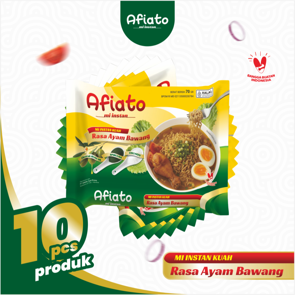 10 Pack Mie Instan Kuah Afiato Rasa Ayam Bawang | Enak Lebih Murah Bermanfaat | Mie Enak Kaya Manfaa