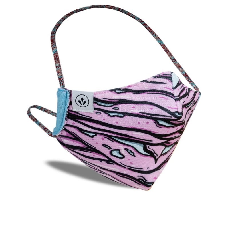 MASKER 3D HIJAB KATUN 3 LAPIS MOTIF MUMMY FASHION WANITA PINK ORIGINAL STAYCOOL | WOMEN MUMMY