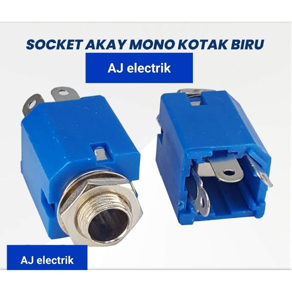 SOCKET MIC SEGI BIRU MONO / SOKET AKAI MONO SEGI BIRU 3 PIN. Kualitas Terbaik Untuk Audio