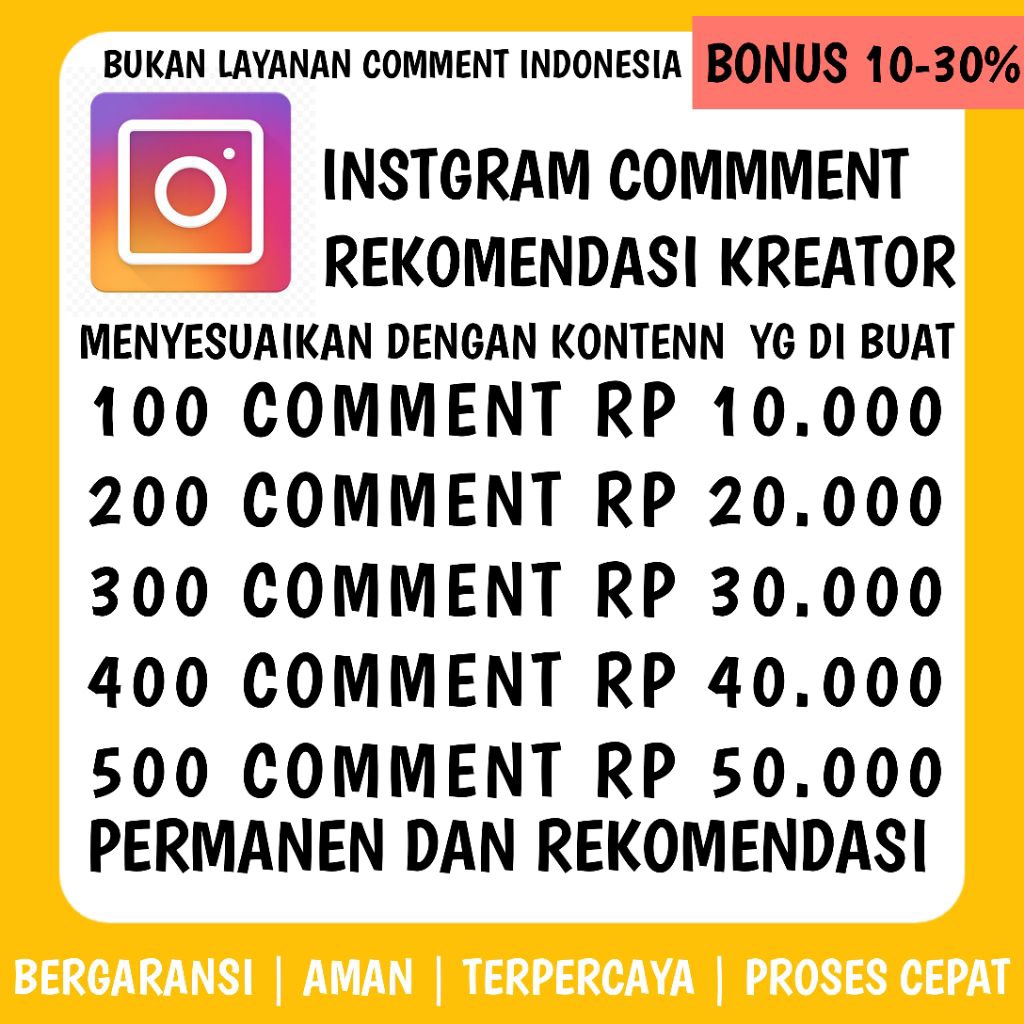 Instagram Comment Termurah Real Aktif Permanent