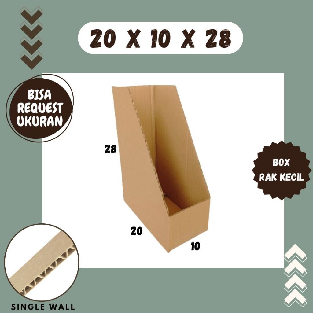 Kardus File 20x10x28 Box File Kardus Packing Kotak Kemasan Karton File Dokumen Box Rak Kecil