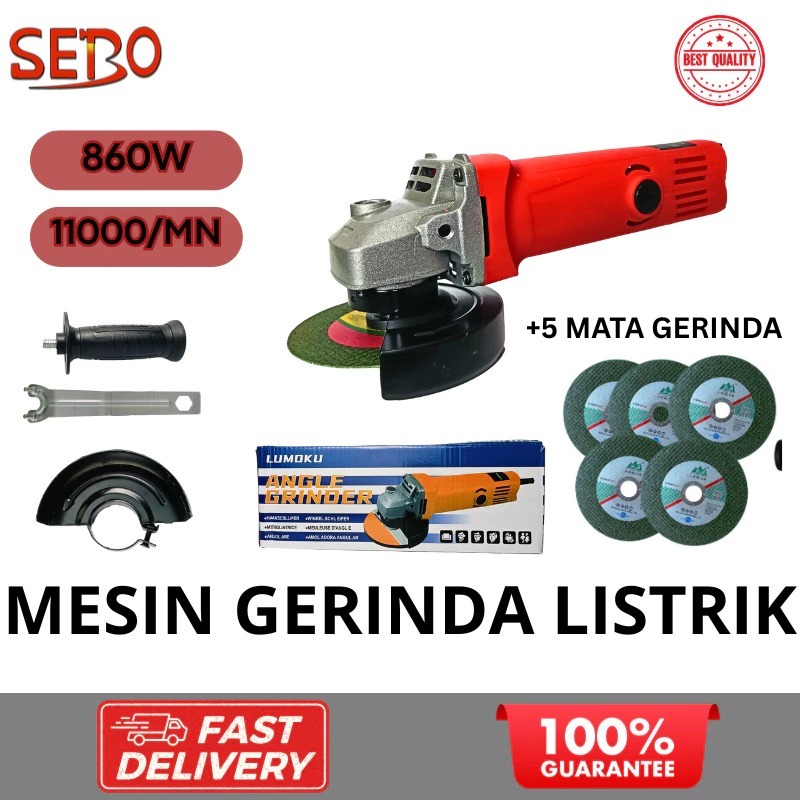 SEBO Electric Angle Grinder 4" Gerinda Modern Mesin Gerinda Listrik Potong Besi Multifungsi