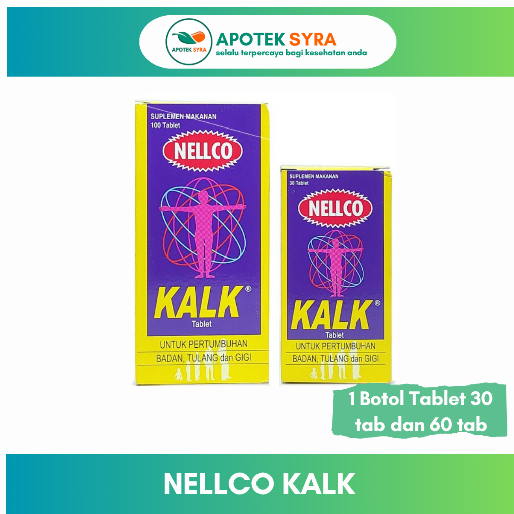Nellco Kalk Suplemen Kalsium untuk Membantu Pertumbuhan Tulang dan Gigi