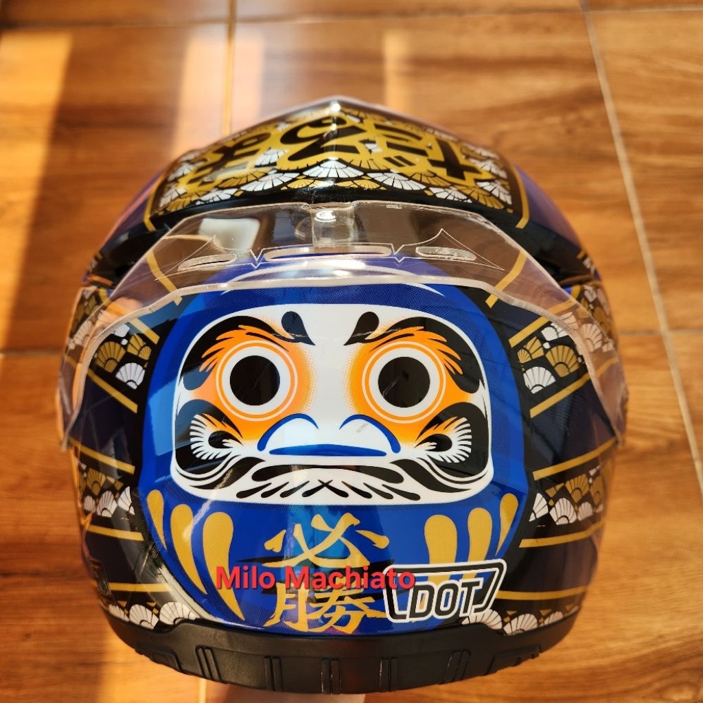 Helm Zeus Zs811 BLK AL35 Blue Glossy Sise M SECOND