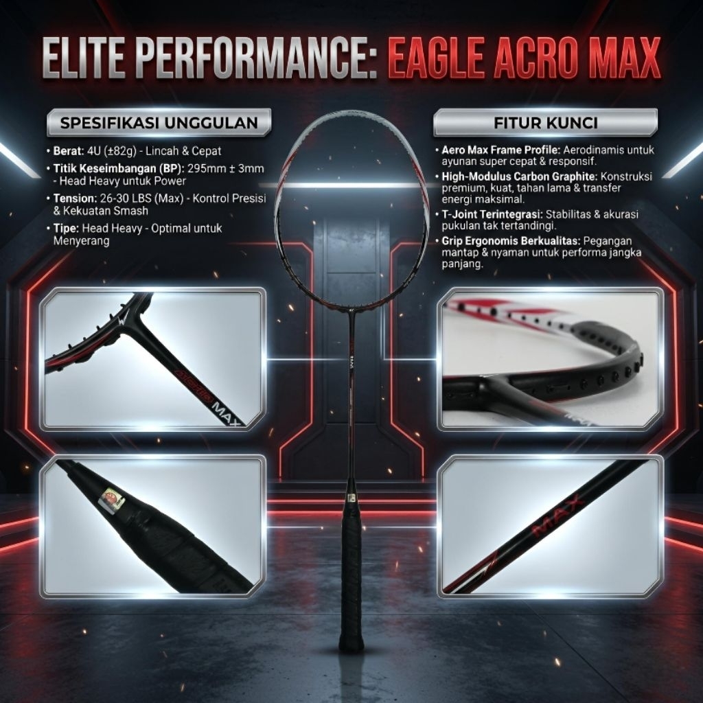 raket badminton bulutangkis eagle acro max