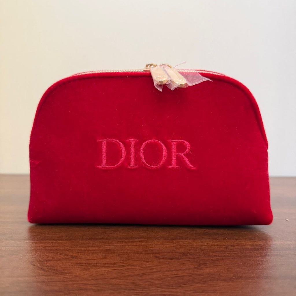 Dior Red Velvet Makeup Pouch