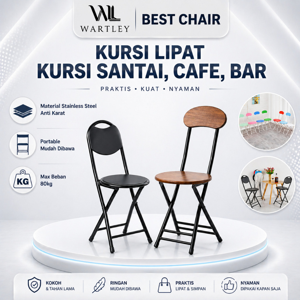 Kursi Lipat / Kursi Lipat Portable / Kursi Sholat / Bangku Makan Kayu / Kursi Sholat / Bangku Sholat