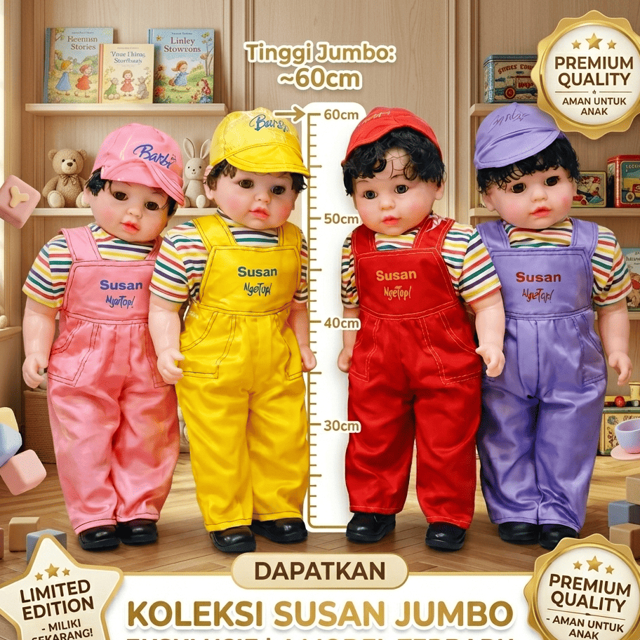Mainan Anak Boneka Susan Cantik Ukuran Besar Jumbo