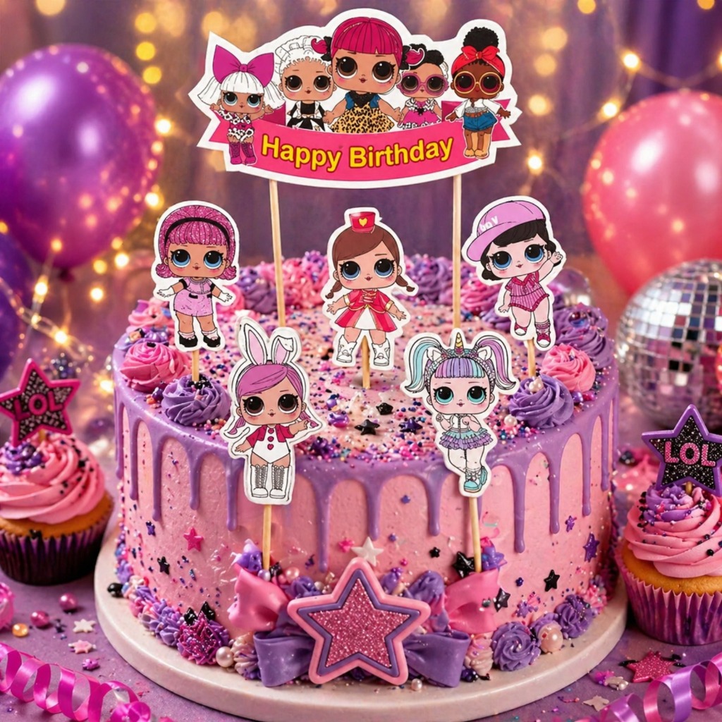 Cake Topper Kertas Happy Birthday LOL