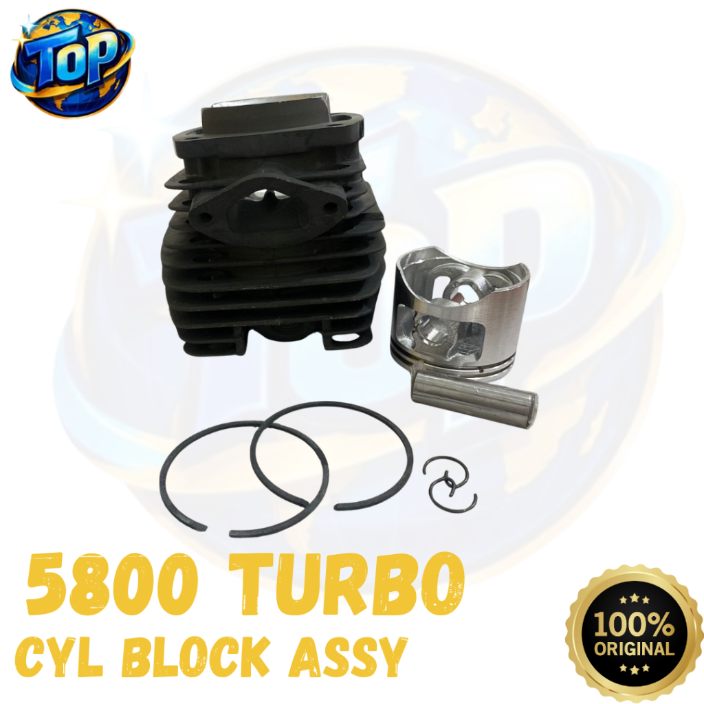 5800 Turbo Cylinder Blok Komplit Seher Mesin Chainsaw Senso Kecil 5800 / Blok Seher Chainsaw 5800 TU